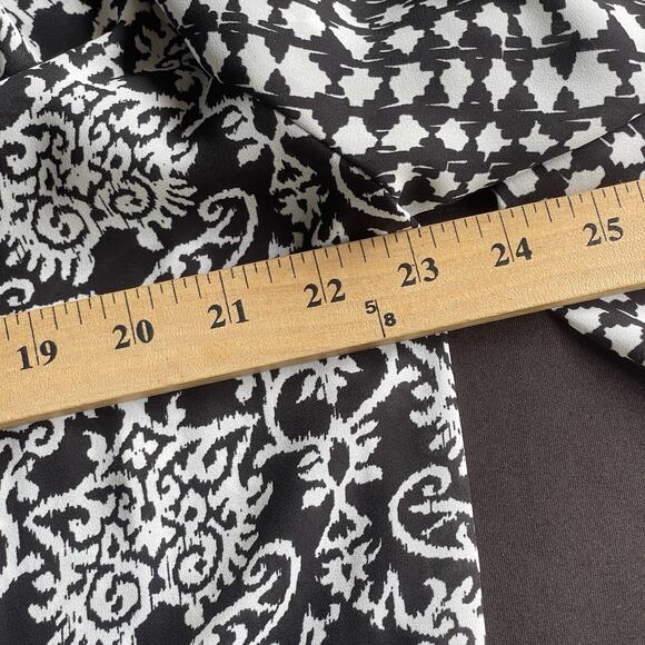 Notations Womens Blouse Plus Size 1X Black White Floral 3/4 Sleeve Office Front - Picture 10 of 12